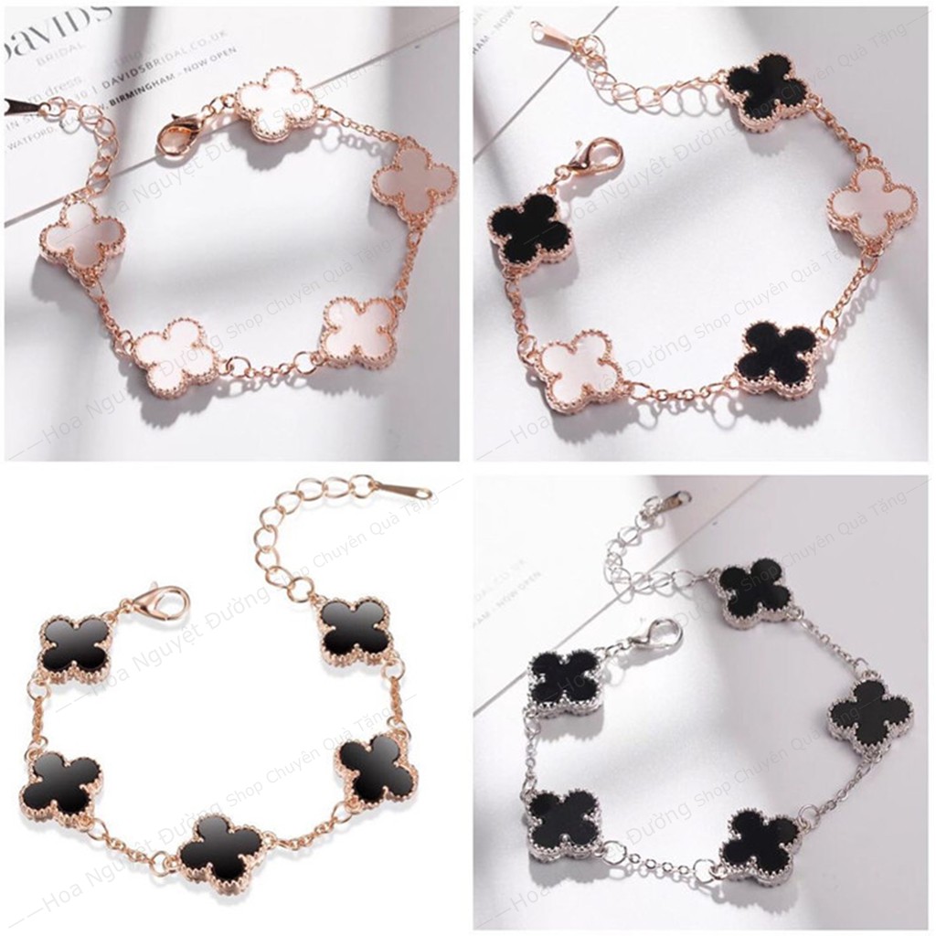 Bộ lắc tay Tứ Diệp Thảo thời trang phong cách Hàn Quốc, quà tặng sinh nhật độc đáo cho phái nữ