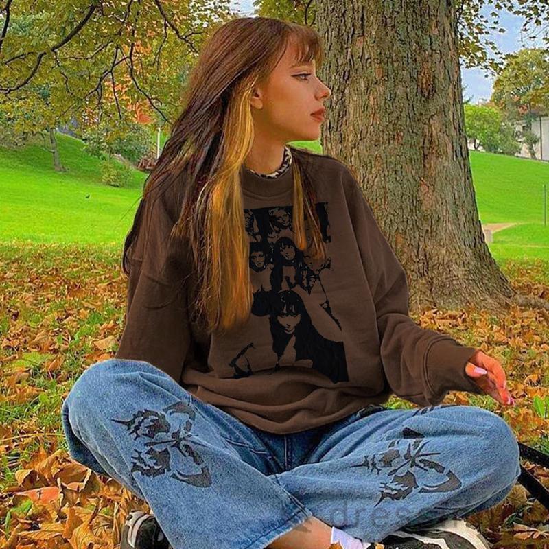 Áo Thun Tay Dài Cổ Tròn In Hình Chân Dung