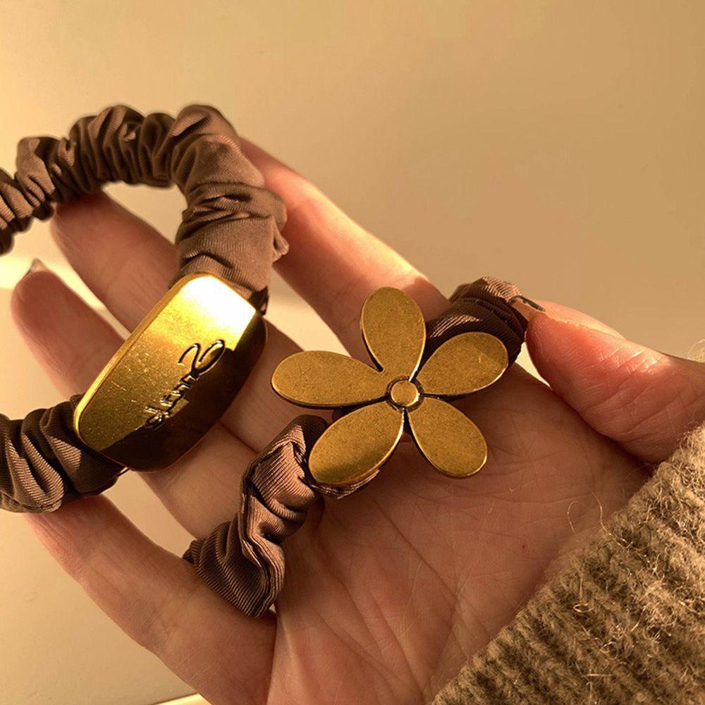 Dây Cột Tóc Đuôi Ngựa Hình Hoa Phong Cách Vintage Ngọt Ngào Cho Nữ Giá Đỡ
