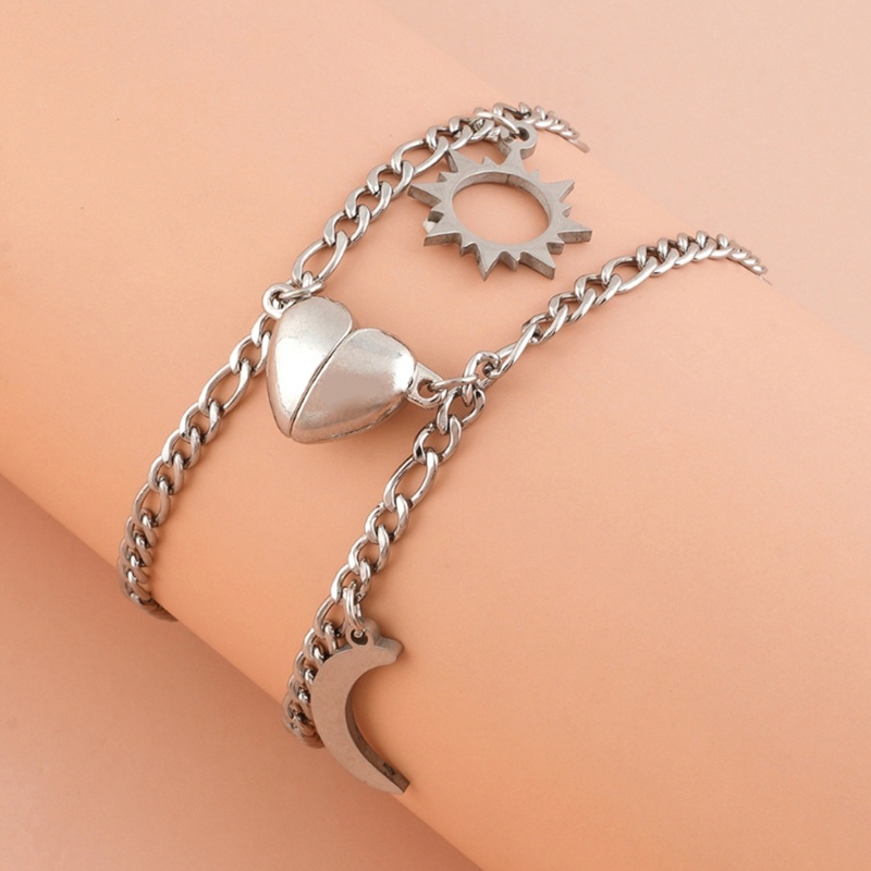 Yoi Vòng Tay Cặp Đôi Từ Tính Hình Trái Tim Có Thể Điều Chỉnh Kích Thước