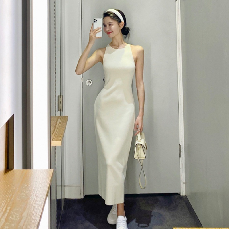 Đầm Midi Dệt Kim Không Tay Dáng Ôm Thời Trang Thu Đông Dành Cho Nữ