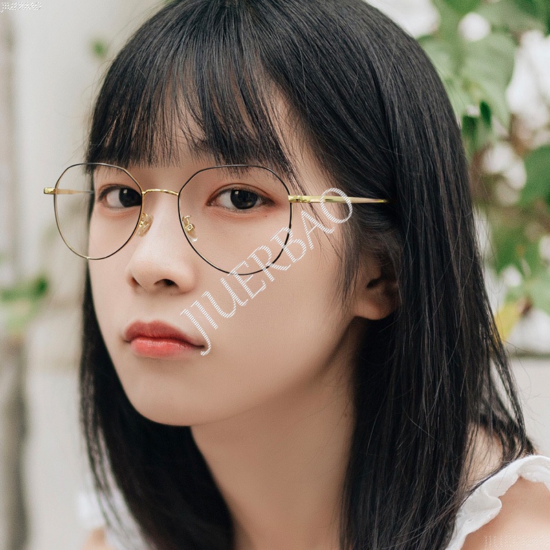 Mắt Kính Gọng Kim Loại Chống Bức Xạ Phong Cách Retro