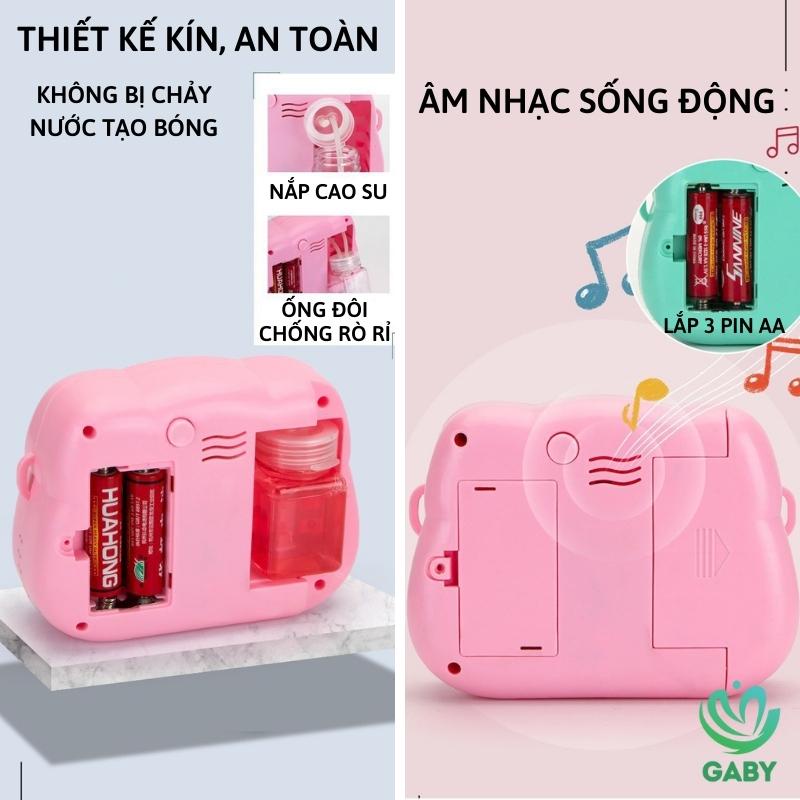 Máy thổi bong bong bóng hình túi xách động vật dễ thương tặng kèm 3 pin AA GABY Máy ảnh bắn bong bóng tự động phát nhạc