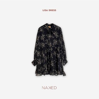 Naked By V - Váy voan hoa Lisa Dress (Đen)