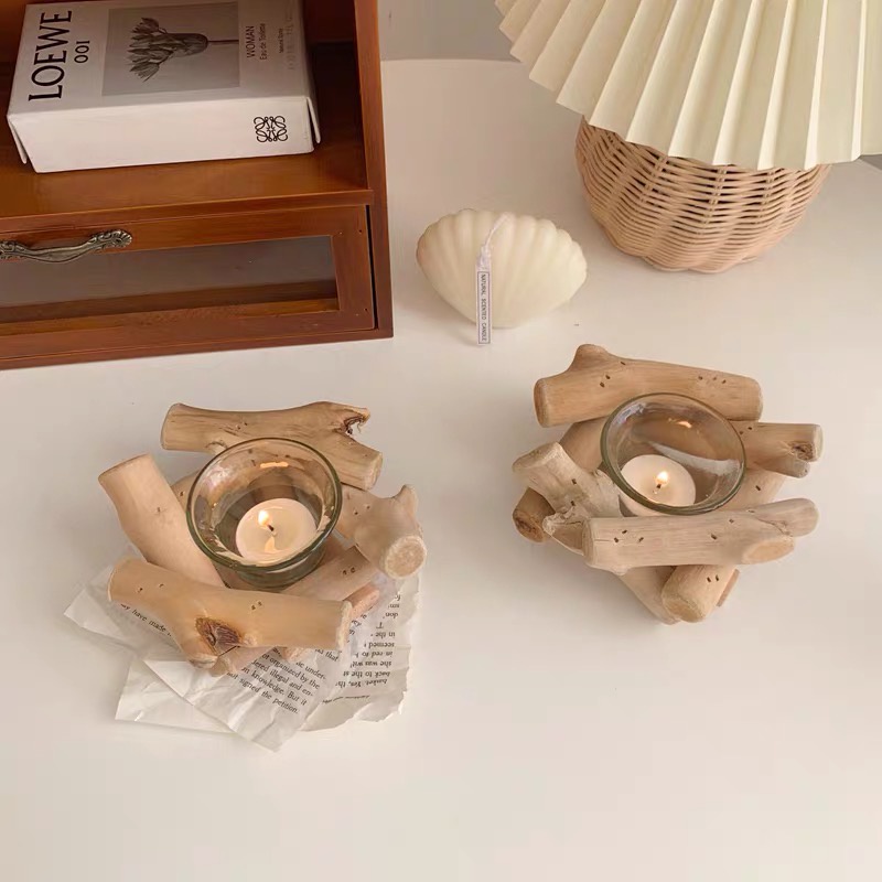Khung Gỗ Đựng Nến Thơm VỪNG DECOR Trang Trí Tủ Kệ, Phụ Kiện Chụp Ảnh Vintage - Hàng VNXK