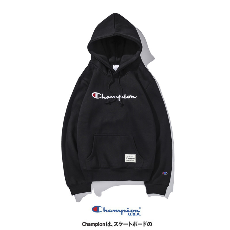 CHAMPION Men and Women Cotton Plus Velvet Long-sleeved Hooded Sweatshirt Casual Outerwear