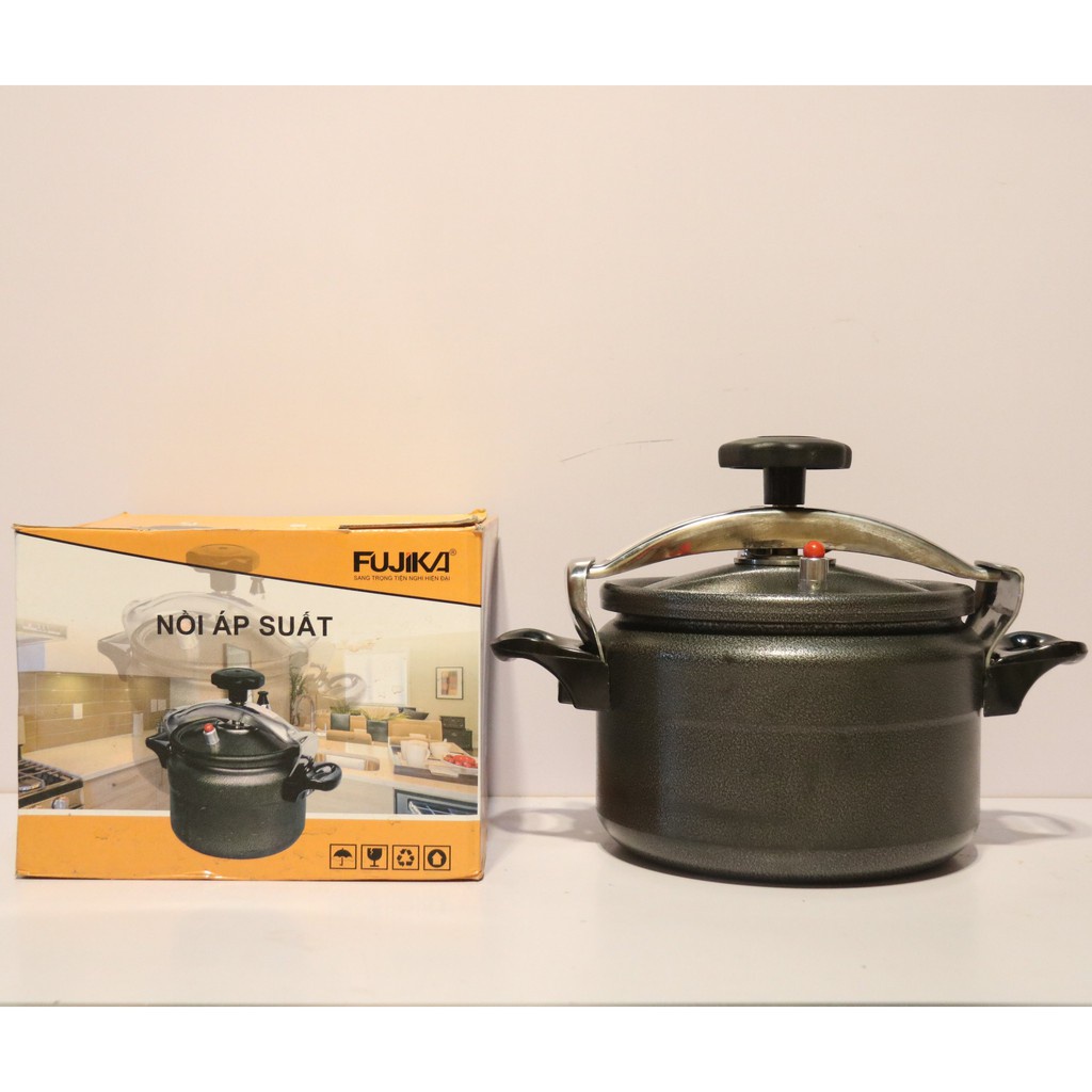 Nồi áp suất đun Bếp từ, Bếp gas Fujika / Media 4L-5L-7L Màu Đen, Bảo Hành 12 Tháng