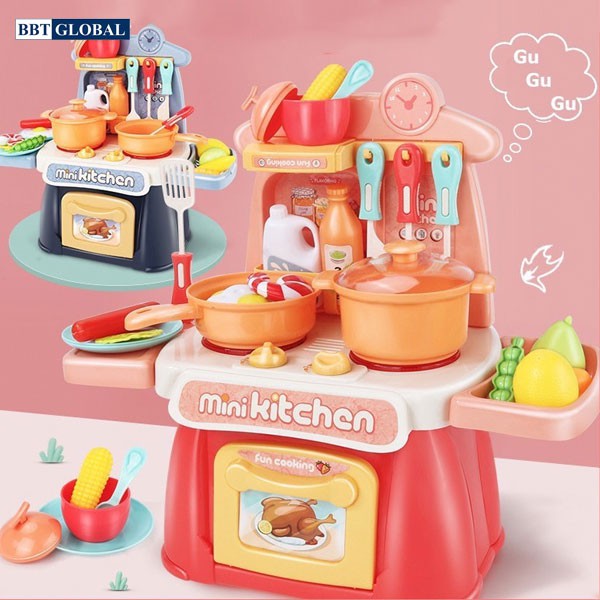 [Mã LIFETOYS1 giảm 30K đơn 99K] Đồ chơi bếp nấu ăn cho bé 26 chi tiết BBT GLOBAL 889-173 và 889-174