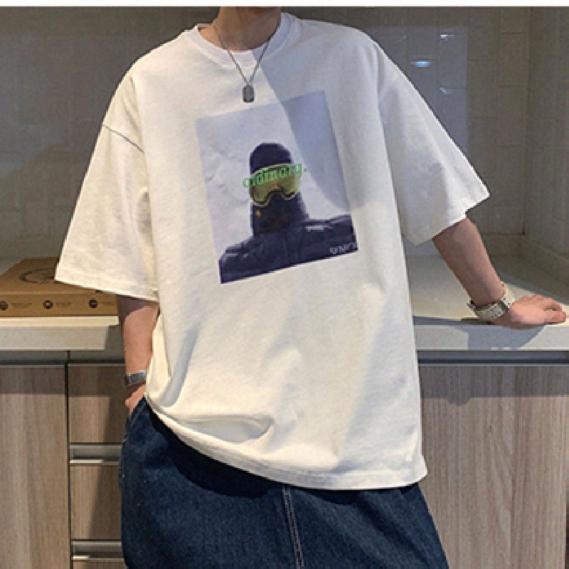 Áo Thun Dáng Rộng In Họa Tiết Hoạt Hình Phong Cách Hip Hop Đường Phố Hàn Quốc Thời Trang Mùa Hè Cho Nam