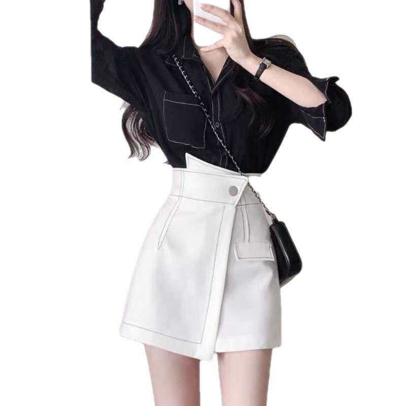 QUẦN VÁY CẠP CAO VIỀN CHỈ GIẢ TÚI XINH XẮN VV1
