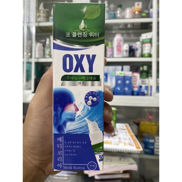 Nước vệ sinh mũi OXY Nano bạc và tinh dầu bạc hà ( chai 70ml)