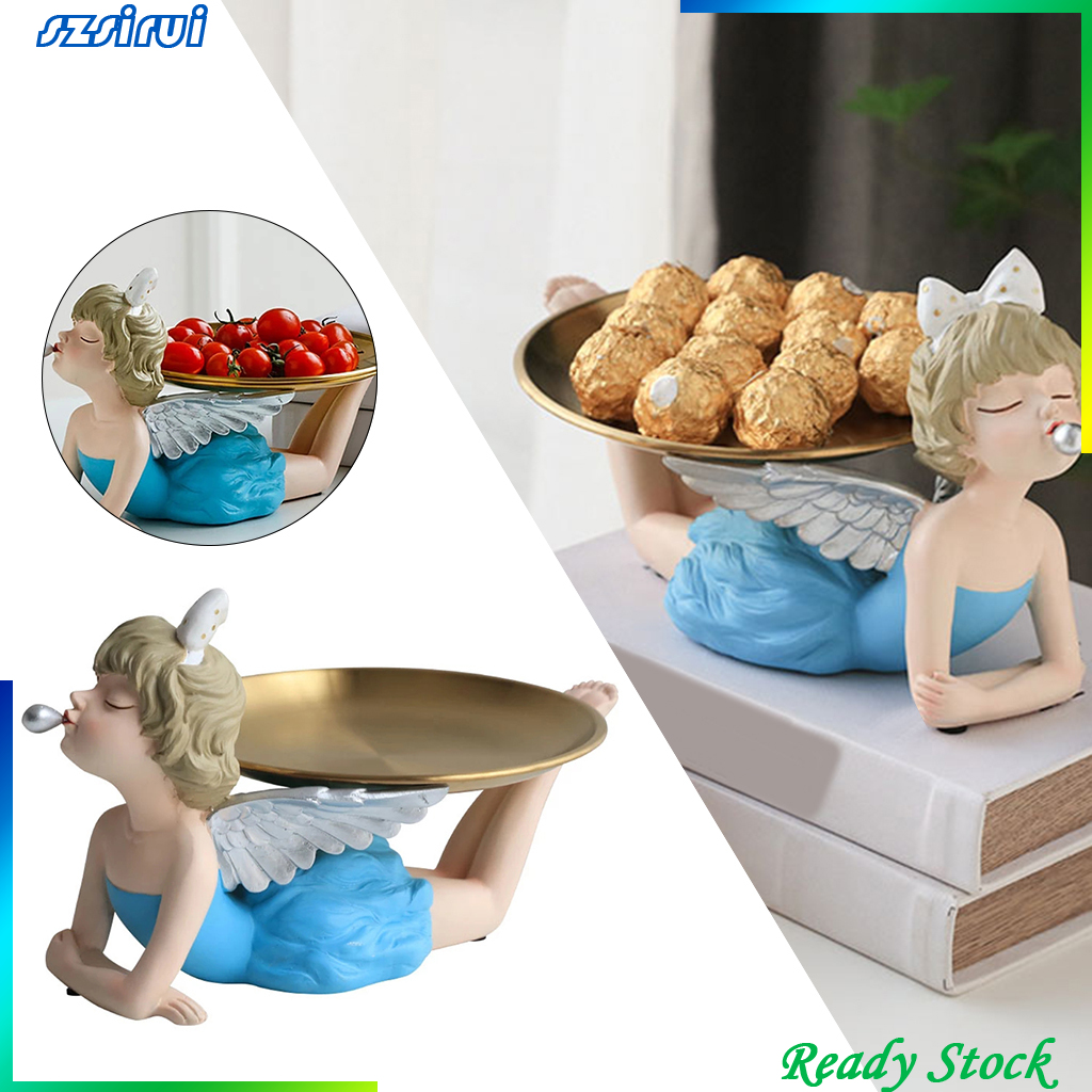 [Ready Stock]Nordic Bubble Girl Resin Bread Candy Fruit Plate Decoration Home Ornaments