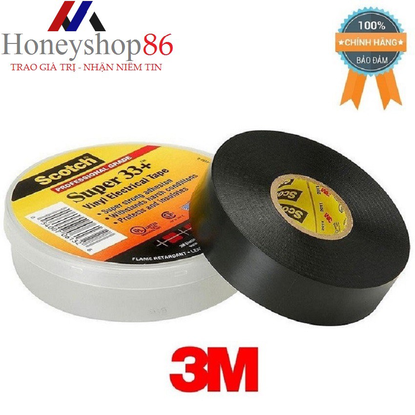 Băng Keo Điện 3M Super 33+ 19mm x 20.1 m Đen HONEYSHOP86