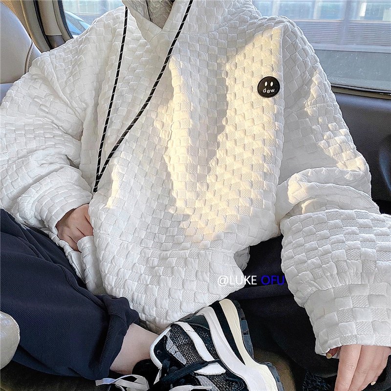 Áo khoác hoodie dáng rộng màu sắc thời trang Hàn Quốc cho cặp đôi độc đáo