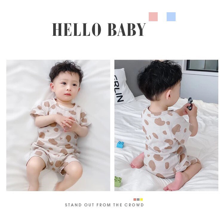 Quần áo cho bé ❤️FREESHIP❤️ bộ quần áo bé trai bé gái chất vải cotton hoai tiết màu sữa bò hot trend