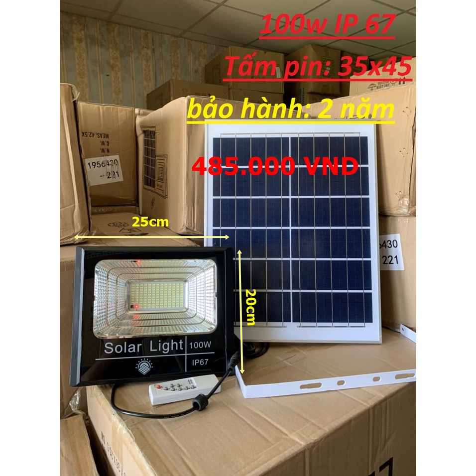 Đèn năng lượng mặt trời, đèn pha led, 450w, 300w, 200w, 100w vỏ nhôm chống nước, bảo hành 24 tháng