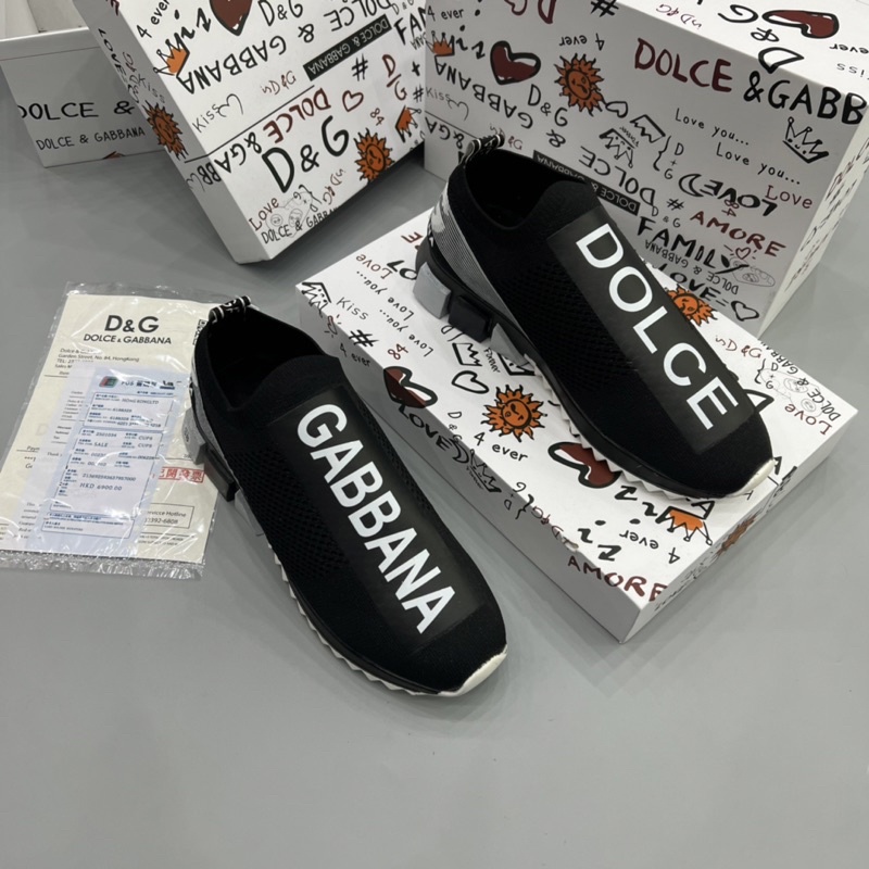 Giầy lười chun DG kèm hộp bill - Giầy lười nam chữ in siêu nét