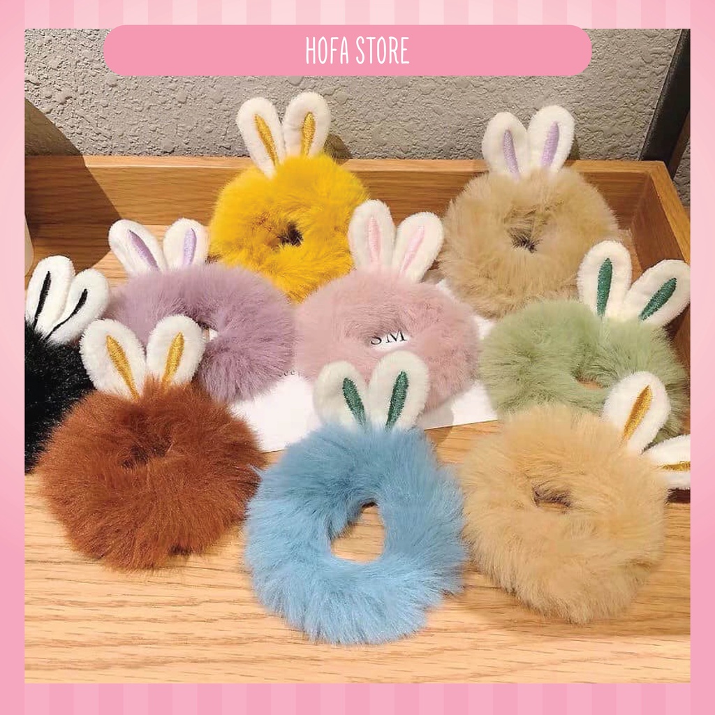 Dây cột tóc, dây buộc tóc hình tai thỏ xinh xắn phong cách Hàn Quốc cho nữ