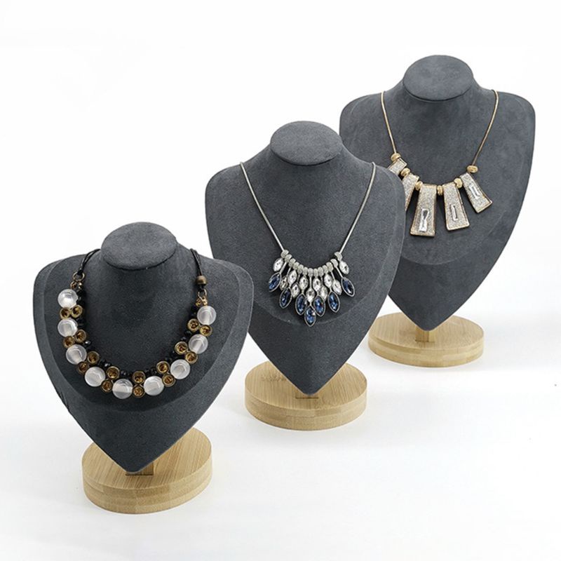 Giá Đỡ Ma Nơ Canh Trưng Bày Vòng cổ Màu Xám Be Cỡ Vừa Lớn