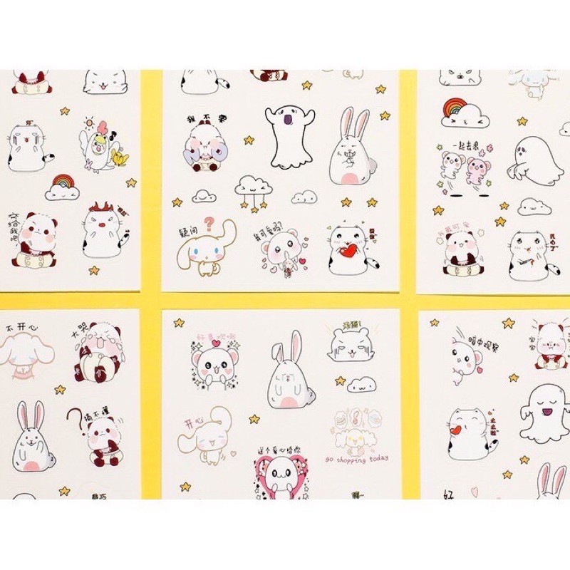 Bộ 6 sticker mẫu động vật
