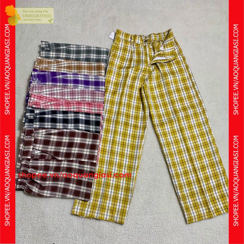Quần ống suông caro mt1107 cá tính, hot trend aoquangiasi.com