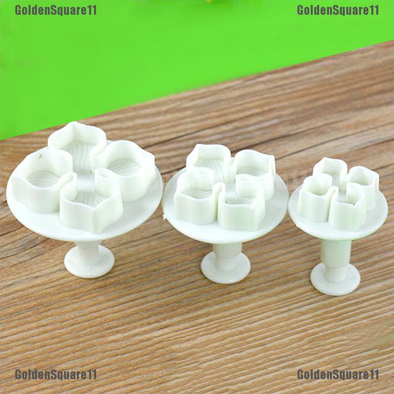 Set 3 Khuôn Nhấn Tạo Hình Hoa Trang Trí Bánh DIY