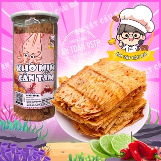 Khô mực cán tẩm gia vị Nha Trang loại ngon - hũ pet 200g ( kể cả bao bì)  | Ăn Vặt Cậu Ba | freeship