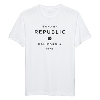Áo thun Banana Republic Modern Logo Graphic T-Shirt - WHITE/BLACK