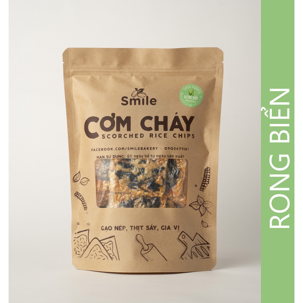 Cơm cháy nhiều vị, cơm cháy vệ sinh túi giấy 250Gram - smilebakery