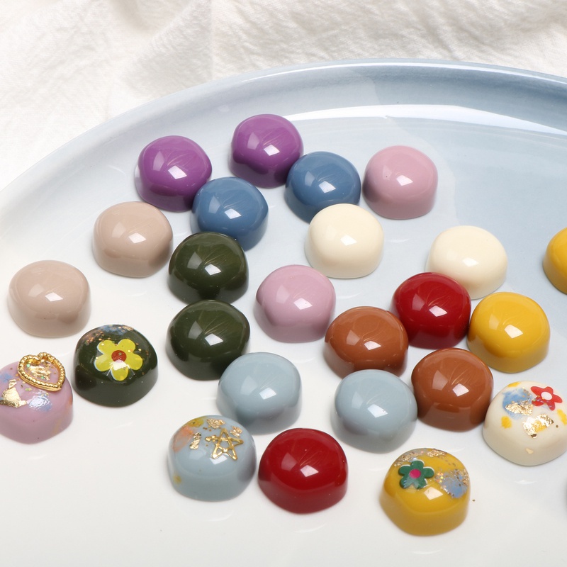 Set 10 Kẹp Tóc Bằng Resin Màu Trơn DIY Dành Cho Điện Thoại