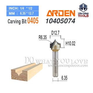 Mũi Router Đánh Chỉ Nhọn Arden R6.35 Cốt 6.35 mm