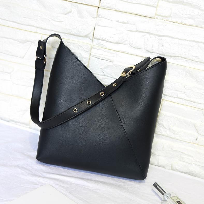 Túi tote da khoét V kiểu dáng lạ mắt - p007