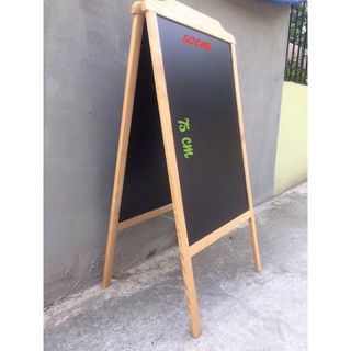 Bảng menu hai mặt mái nhà 60x120 cm Tặng bút dạ quang, hộp phấn màu