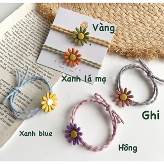 Dây buộc tóc tag hoa cúc đáng yêu