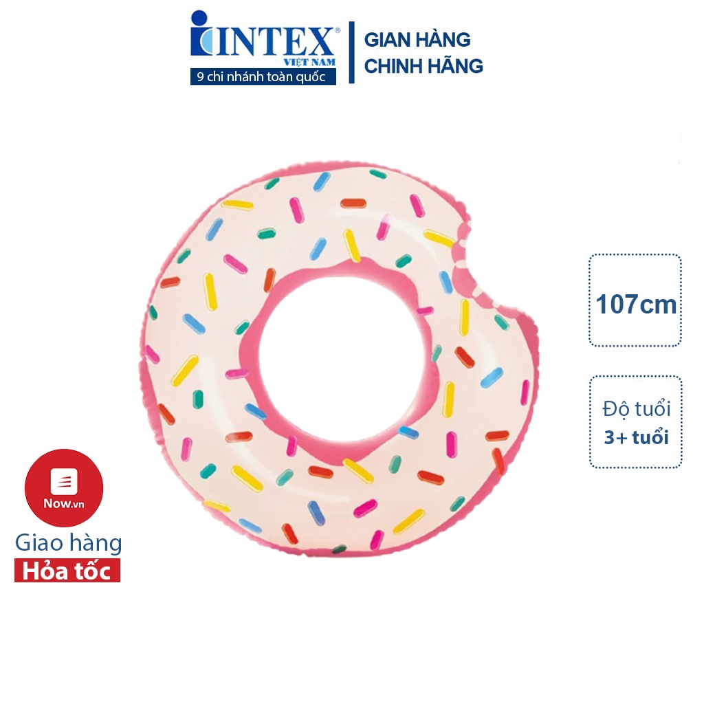 [LIFEMALL9915 - 12% đơn 99K] Phao bơi Donut khổng lồ mẫu mới INTEX 56265