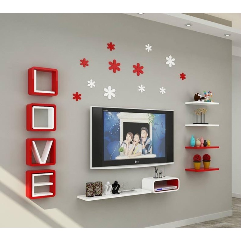Kệ gỗ treo tường trang trí, decor nhà cửa. Tặng đinh vít treo tường. Bảo hành 2 năm