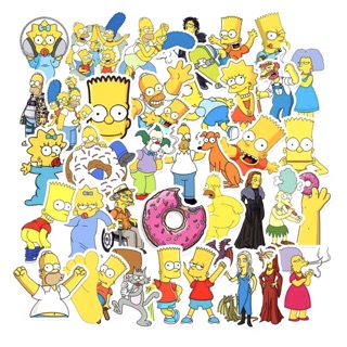 Sét 30-60 Sticker gia đình simpson ép lụa / hình dán simpson có đề can bóc dán