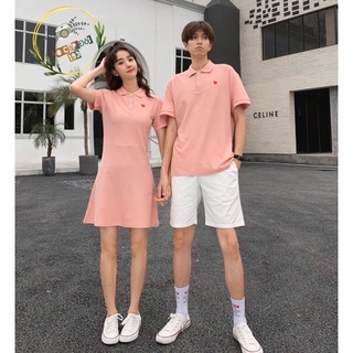 ❤️Váy thun đôi polo trái tim trang trí cặp đôi (có thể đặt lẻ)❤️
