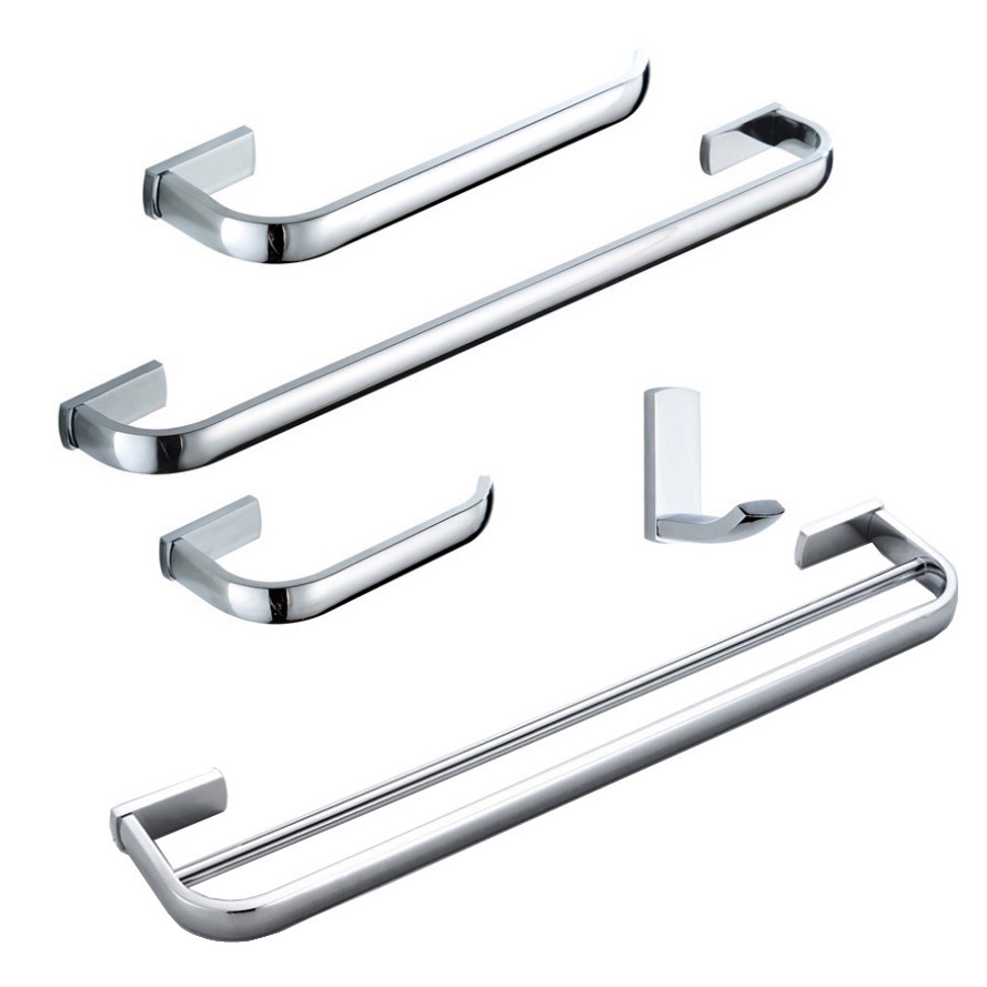 Đánh bóng chrome đồng thau phòng tắm nhà vệ sinh giá đỡ cuộn khăn thanh treo khăn móc treo tường nzh101