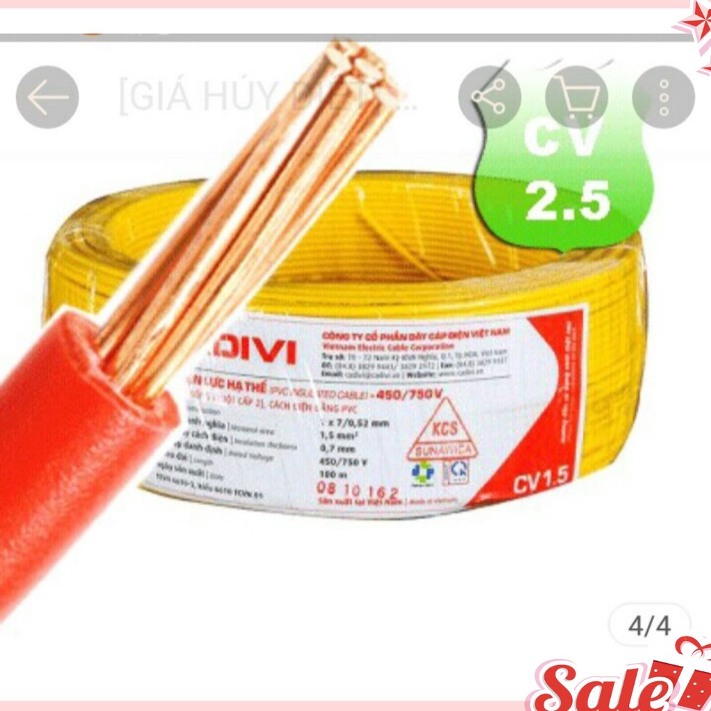 Dây điện Cadivi CV2.5, 3.0 , 3.5  SALE KỊCH SÀN 50 CUỘN THÔI NHÉ MN