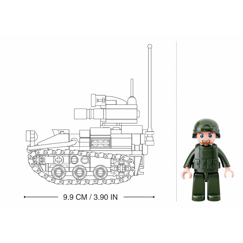 Bộ Đồ Chơi Lắp Ráp Xe Tăng Quân Đội Sluban 0750 AWC 1 Món Gồm 245 Mảnh Ghép