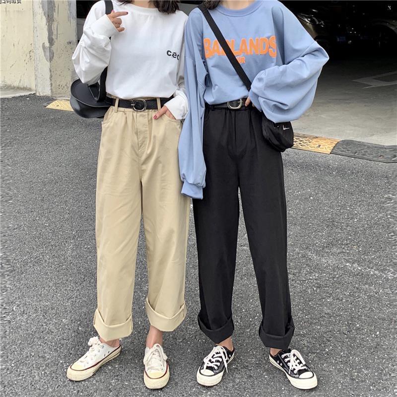 Quần Dài Lưng Cao Ống Rộng Phong Cách Hàn Quốc 2021 Cho Nữ | BigBuy360 - bigbuy360.vn