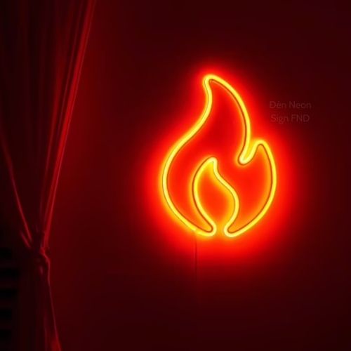 Đèn led neon sign Decor trang trí nhà Đèn tiktok hình ngọn lửa
