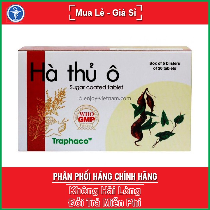 Hà Thủ Ô TRAPHACO viên nén bao đường - Dưỡng huyết, bổ can thận, làm đen râu tóc