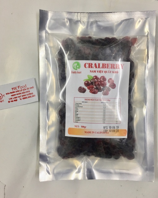 Nam Việt Quất sấy khô - 500g NK Mỹ