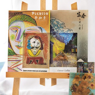 sticker các bức họa của các họa sĩ nổi tiếng Picasso, Van Gogh, Hokusai, Claude Monet DIY trang trí thủ công