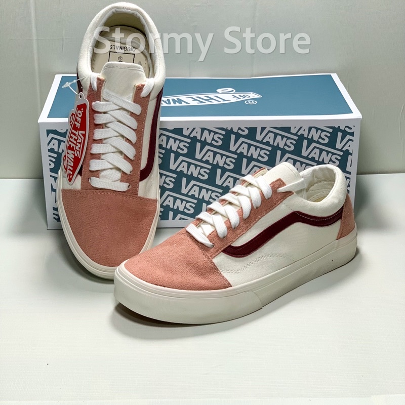 Giày Vans Hồng Trắng Full Box Xanh Chuẩn 1:1