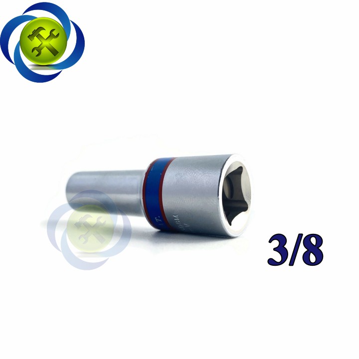 Tuýp 3/8 inch 08mm 6 cạnh màu trắng loại dài Kingtony 323508M