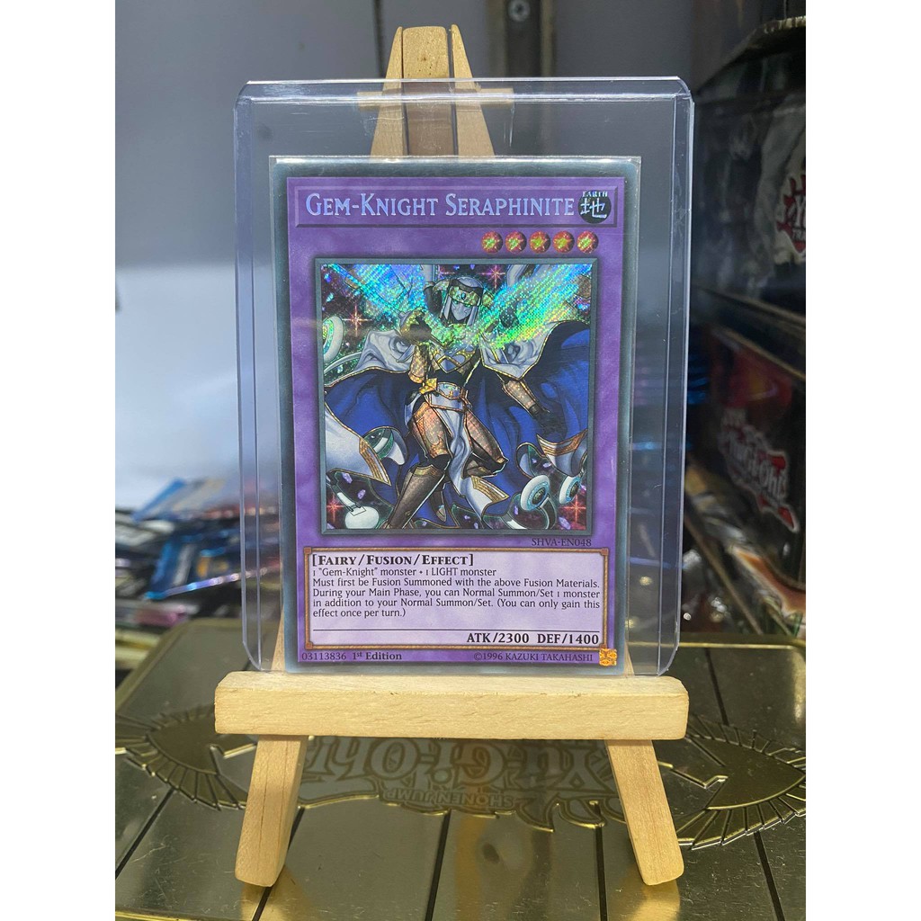 [ Dưa Hấu Yugioh ] Lá bài thẻ bài Gem-Knight Seraphinite - Secret Rare - Tặng bọc bài nhựa bảo quản