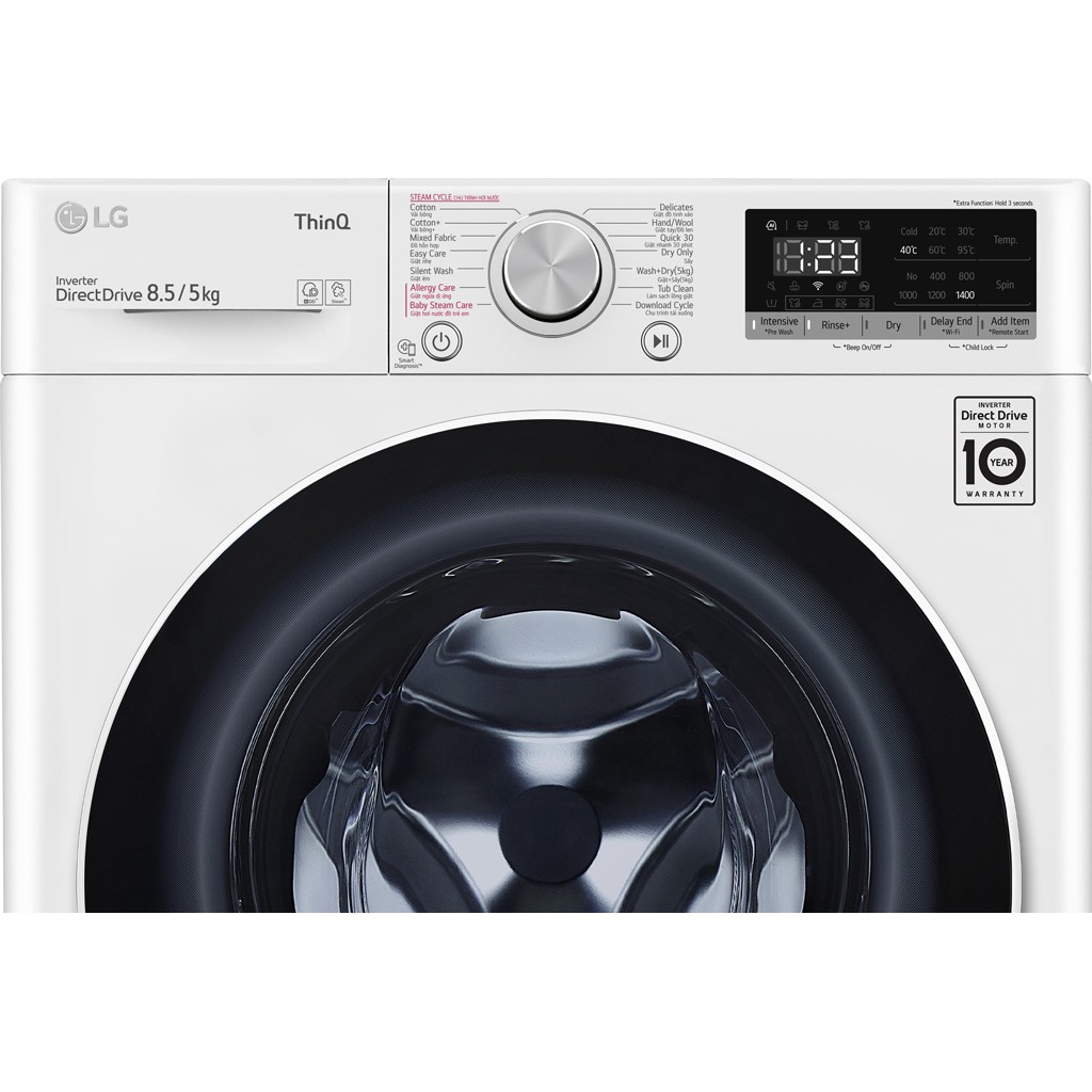 [MIỄN PHÍ VẬN CHUYỂN - LẮP ĐẶT] Máy giặt sấy LG Inverter 8.5 kg FV1408G4W